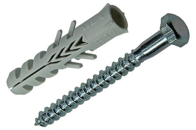 Celo 1015380 – 5 Nylondübel f ​​+ 6kt 12 mm + Holzgewindebolzen 502754 | 5 Stück