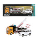 Metall-Metall-Schleppwagen mit Hebezeuger + Pull-Back 4x4 Auto