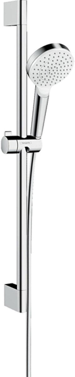 Hansgrohe Crometta Brauseset 1jet ecosmart mit Unica'croma Brausestange 65 cm weiß chrom