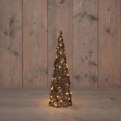 Anna's Collection beleuchteter Kegel 60LED classicwarm 40cm funktioniert mit 3XAA-Batterien mit 6-Stunden-Timer