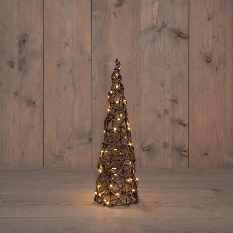 Anna's Collection beleuchteter Kegel 60LED classicwarm 40cm funktioniert mit 3XAA-Batterien mit 6-Stunden-Timer
