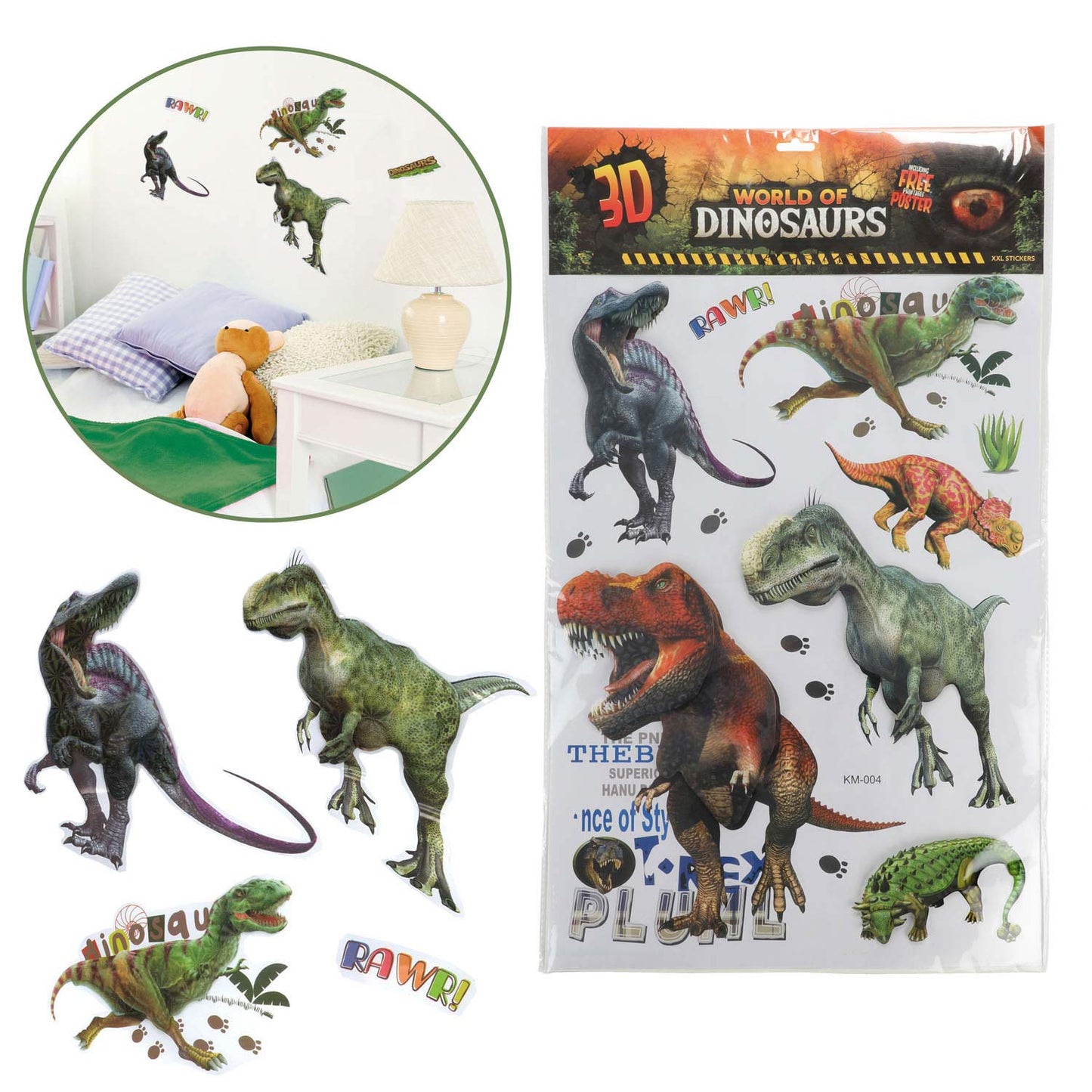 TOI-TOYS Wall Deco Aufkleber Dinosaurus