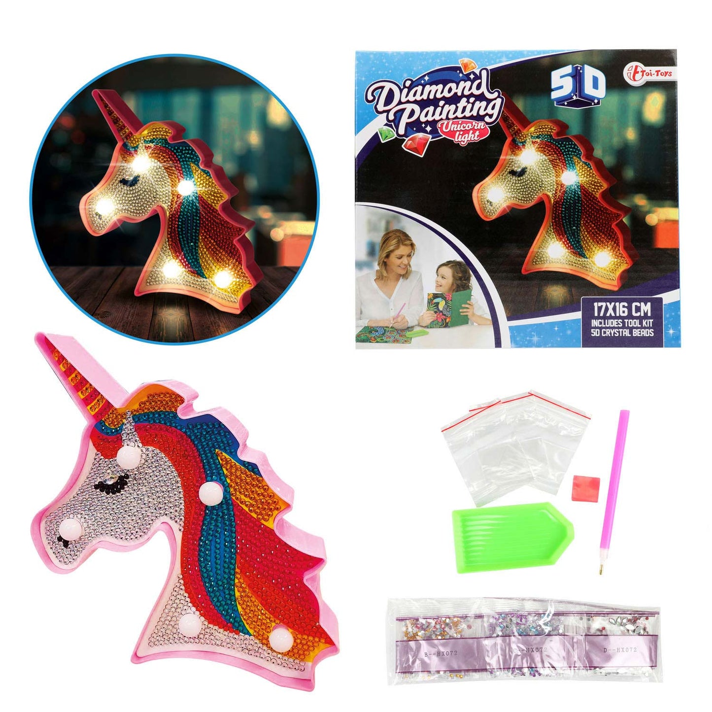 Diamantmalerei Lampe Einhorn
