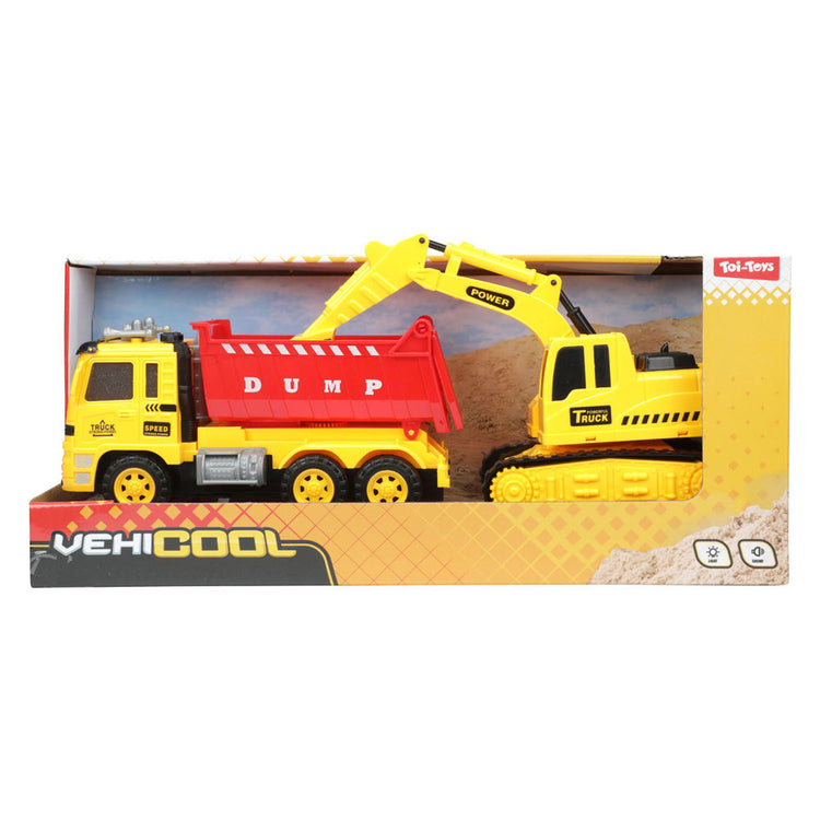 Toi-Toys Trucks Tilt LKW mit Bagger-Lichtgeräusch
