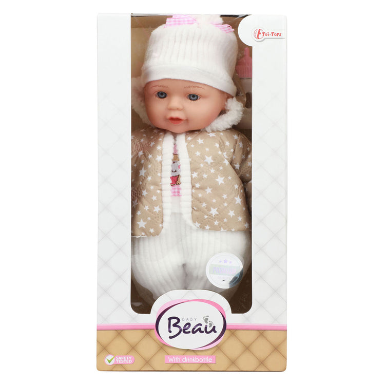 Beau Babypop 32 cm + Winteroutfit und Flasche