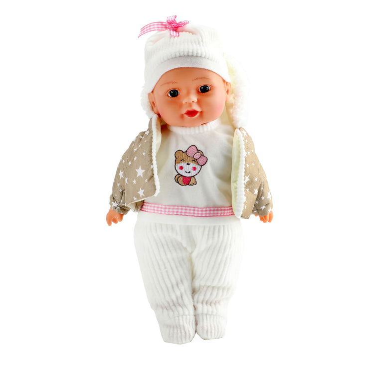 Beau Babypop 32 cm + Winteroutfit und Flasche