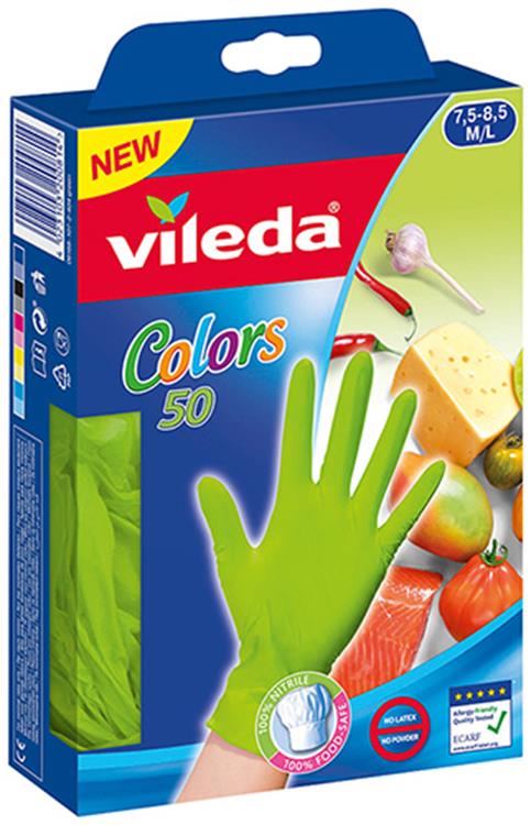 Vileda 1057857 – Handschuhe Farben 50 Stück m l | 4 Stück