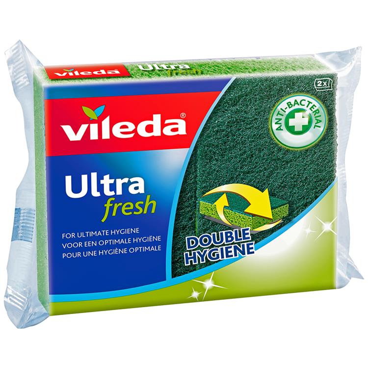 Vileda 1057859 – Scheuerschwämme Ultra Fresh 2er-Pack | 4 Stück
