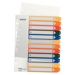 Projektindex Leitz 1294-00-00 Polypropylen A4 Maxi 300 350MU 12-teilig 11-Loch