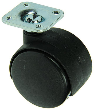 Mack by tente 1013569 - Doppelrolle schwarz mit Platte 40mm | 10 Stück