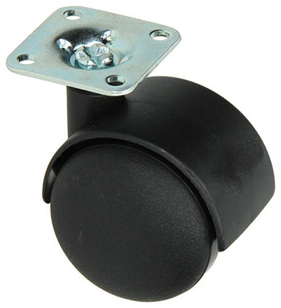 Mack by tente 1013570 - Doppelrolle schwarz mit Platte 50mm | 10 Stück
