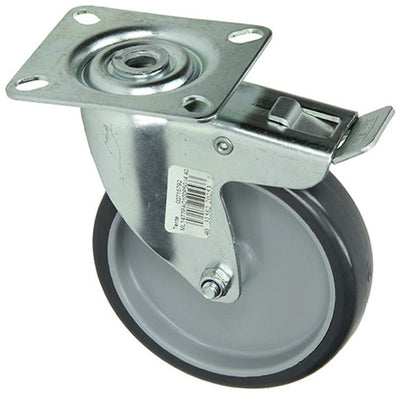 Mack by tente 1003696 - Gummi-Lenkrolle 2 Kugeln mit Bremse ø100mm | 4 Stück