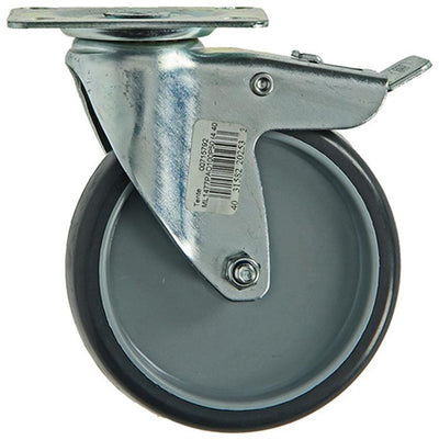 Mack by tente 1003696 - Gummi-Lenkrolle 2 Kugeln mit Bremse ø100mm | 4 Stück
