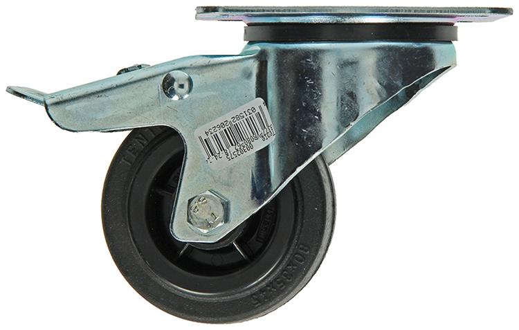 Mack by tente 1049120 – schwarze Radmontageplatte + Bremsgummi mit Nylonfelge 80 mm | 8 Stück