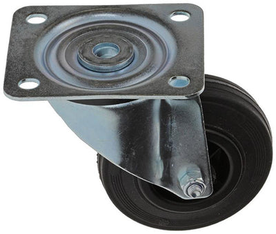 Mack by tente 1049122 – Schwenkrad-Montageplatte aus Gummi mit Nylonfelge 100 mm | 12 Stück