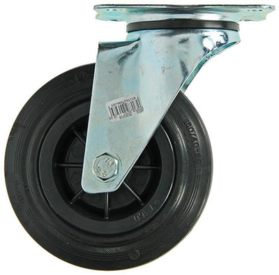 Mack by tente 1049128 – Schwenkrad-Montageplatte aus Gummi mit Nylonfelge 160 mm | 4 Stück