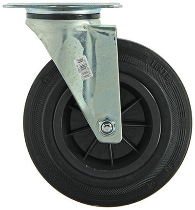 Mack by tente 1049130 – Schwenkrad-Montageplatte aus Gummi mit Nylonfelge 200 mm | 4 Stück