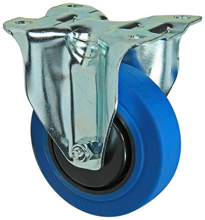 Mack by Tente 1058924 – festes Rad, blaue Gummi-Trittplatte 100 mm | 4 Stück