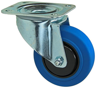 Mack by tente 1058944 – Lenkrad, blaue Gummi-Lauffläche 100 mm | 4 Stück