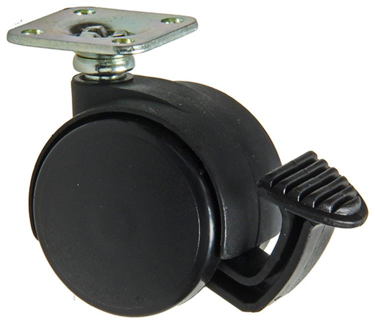 Mack by tente 1058963 - Schwenkrad mit Einzelrad-Bremsgabel PP, mit Platte 40 mm | 5 Stück