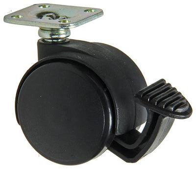 Mack by tente 1058963 - Schwenkrad mit Einzelrad-Bremsgabel PP, mit Platte 40 mm | 5 Stück
