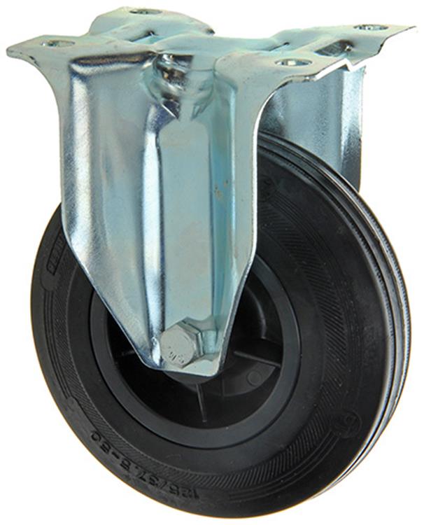 Mack by tente 1049127 – feste Radmontageplatte aus Gummi mit Nylonfelge 125 mm | 4 Stück