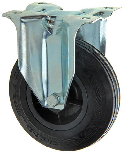 Mack by tente 1049127 – feste Radmontageplatte aus Gummi mit Nylonfelge 125 mm | 4 Stück