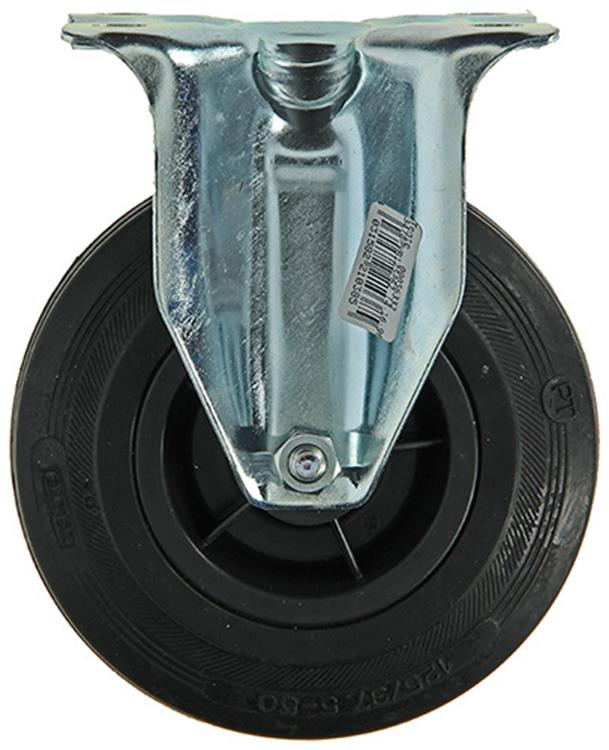 Mack by tente 1049127 – feste Radmontageplatte aus Gummi mit Nylonfelge 125 mm | 4 Stück