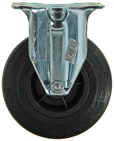 Mack by tente 1049127 – feste Radmontageplatte aus Gummi mit Nylonfelge 125 mm | 4 Stück