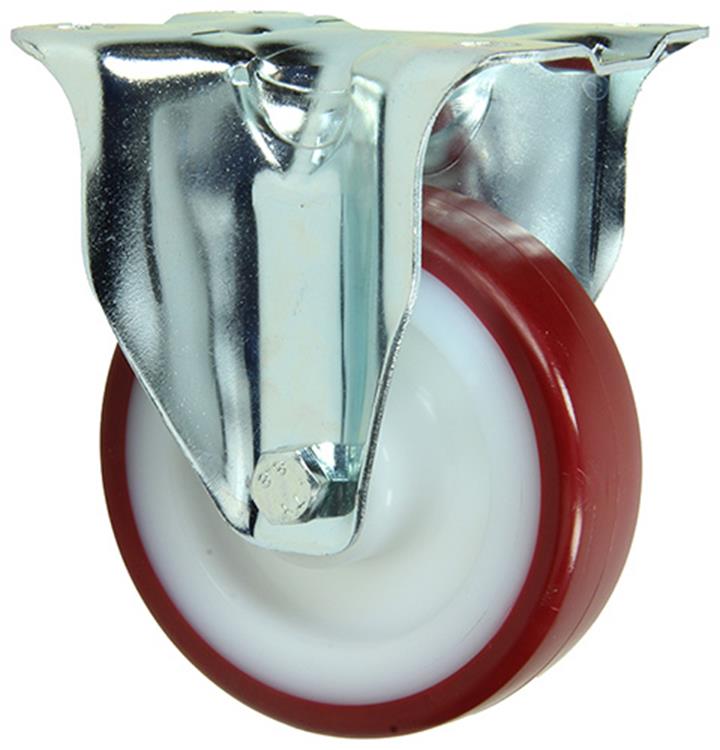 Mack by Tente 1058927 – Festrad, gespritzte PU-Lauffläche, Nylonfelge mit Platte 100 mm | 4 Stück