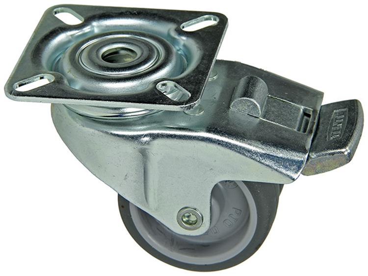 Mack by tente 1014735 – Doppelschwenkrad 50 mm auf Platte mit Bremse | 8 Stück