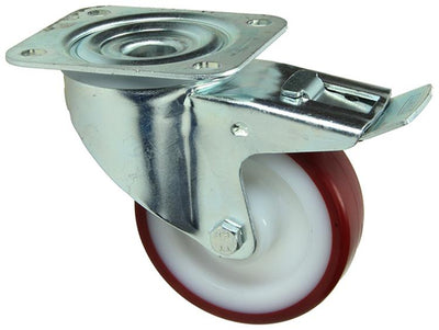 Mack by Tente 1058933 – Lenkrad mit PU-Lauffläche, Nylonfelge und Bremse 100 mm | 4 Stück