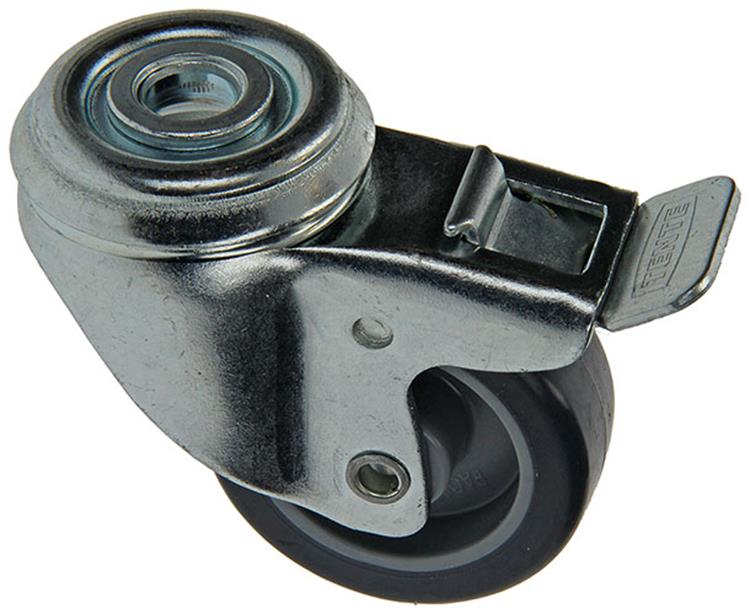 Mack von tente 1015234 - rubb. Rolle + Bremse 2 Kugellager, Mittelloch 50mm | 18 Stück