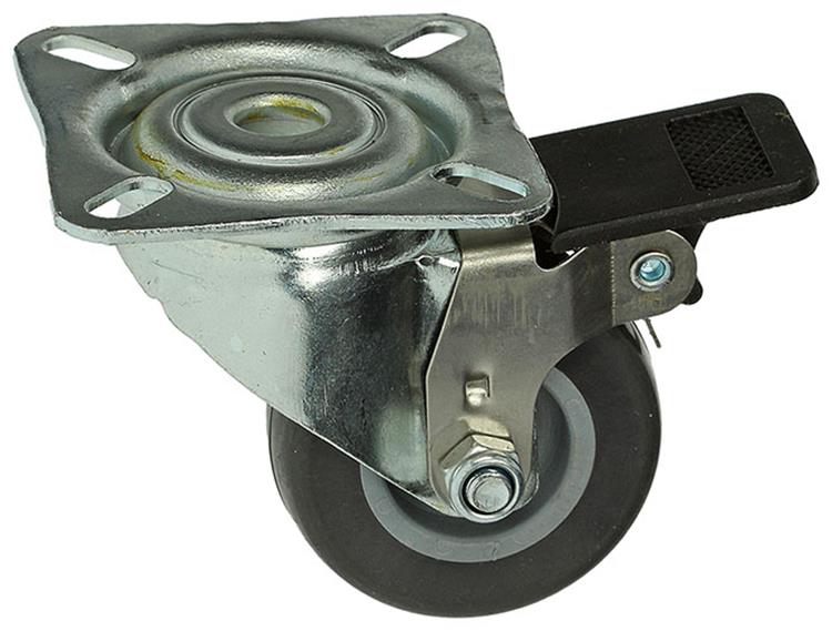 Mack von tente 1015241 - rubb. Rolle + Bremse 2 Kugellager + Platte 50mm | 18 Stück
