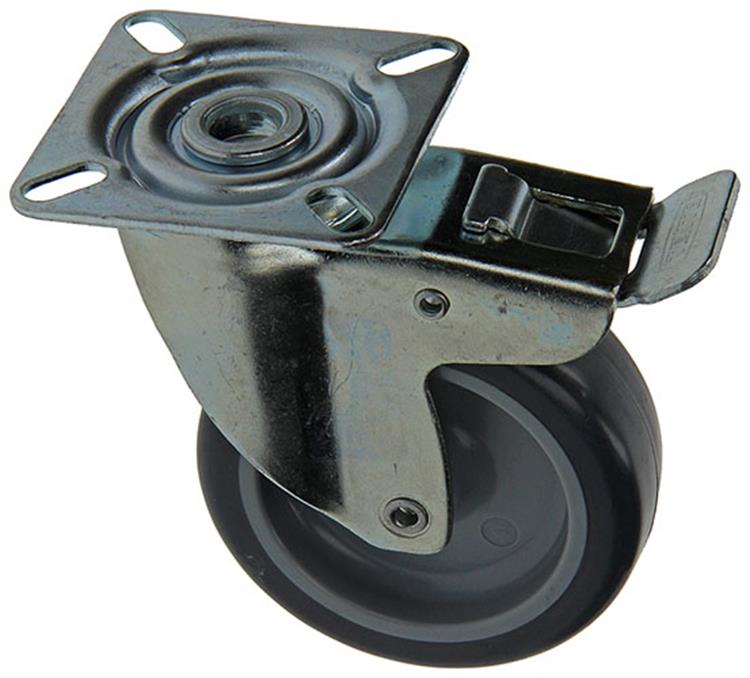 Mack von tente 1015245 - rubb. Rolle + Bremse 2 Kugellager + Platte 75mm | 18 Stück