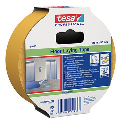Tesa Professional 1059199 – Teppichband universal permanent 25 m 50 mm | 6 Stück