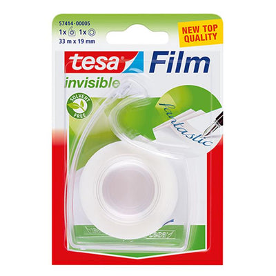 Tesa 1001962 - Folie unsichtbar 33m:19 mm + Handabroller | 7 Stück