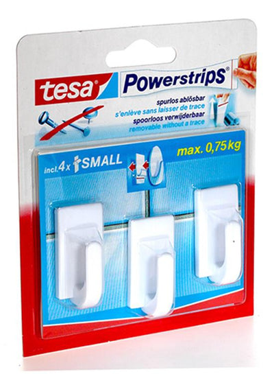 Tesa Haken klein klassisch weiß