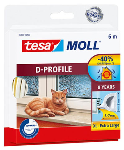 Tesa Tour Riemen D Profil 6m x 3-7mm Weiß