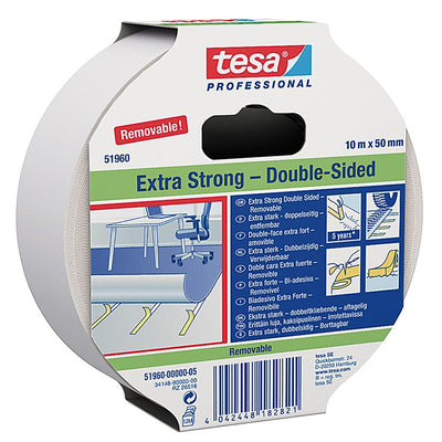 Tesa Professional 1060248 – Teppichband, abnehmbar, doppelseitig, 25 m–50 mm | 2 Stk