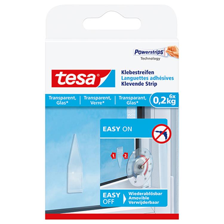 Tesa 1051175 - Powerstrips® transp.-200g | 5 Stück