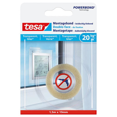 Tesa 1051179 - Powerbond® Montageband transparent 1,5m:19mm | 6 Stück