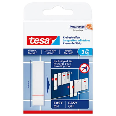 Tesa 1051190 - Powerstrips® Fliesen Metall 3kg | 5 Stück