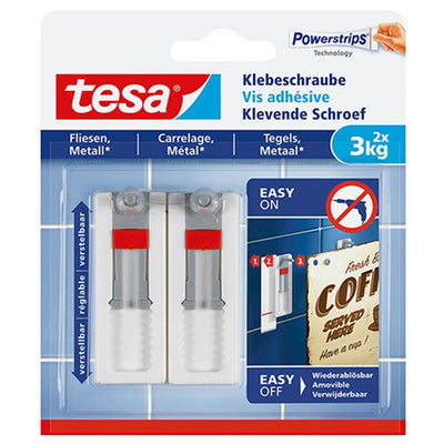 Tesa 1051194 - anpassen. Klebeschraube Fliesen Metall 3kg | 6 Stück