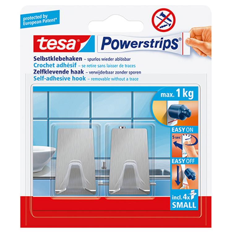 Tesa 1059018 - Steckdosenleisten klein Metall rechteckig | 6 Stück