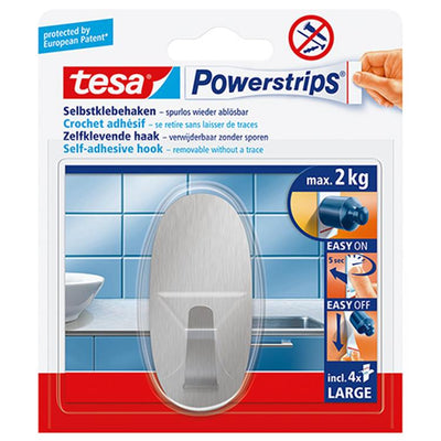 Tesa 1059016 - Steckdosenleisten groß Metall oval | 6 Stück