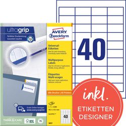 Universelle Etiketten Avery Zweckform 3657 48,5 x 25,4 mm