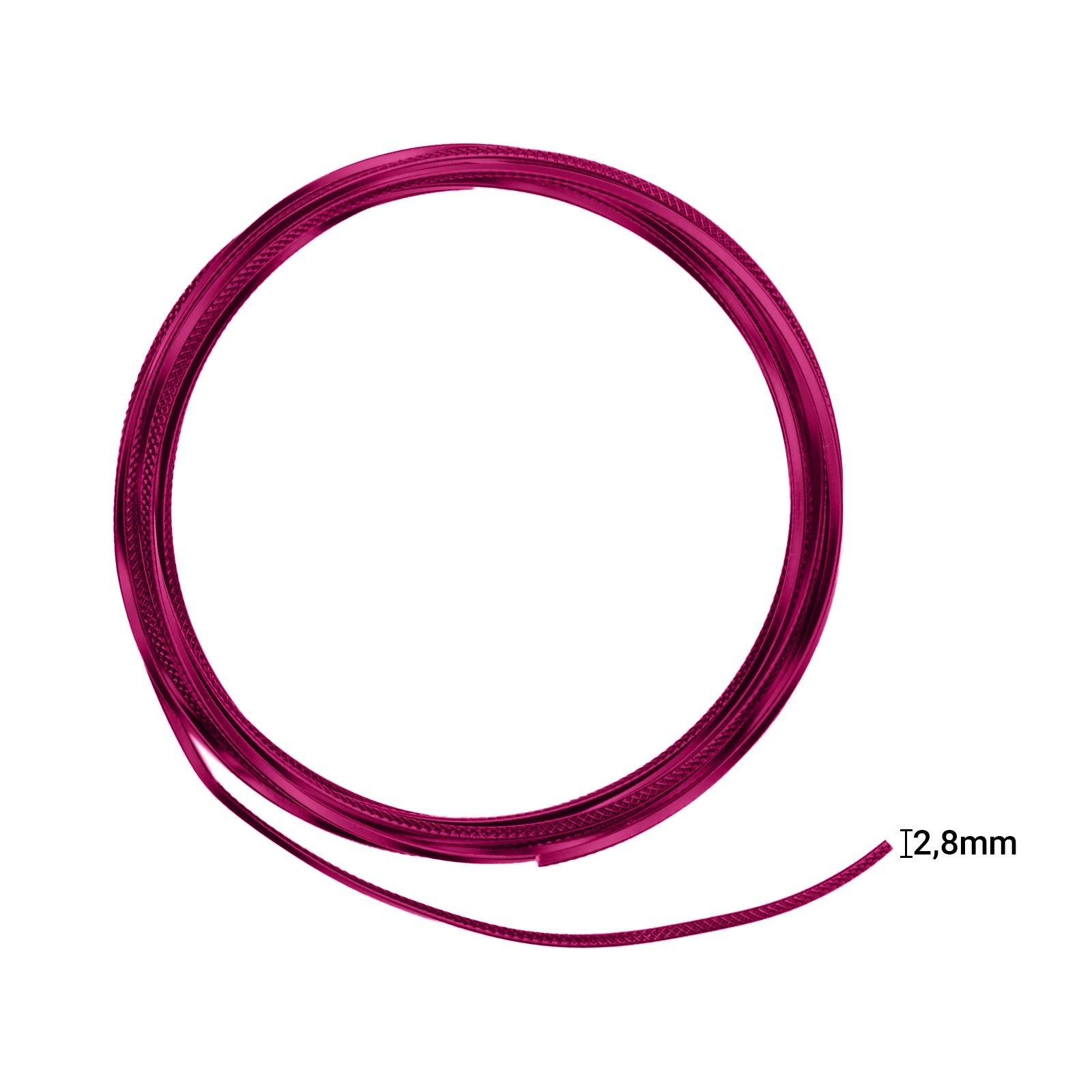 Vaessen creative • Aluminiumdraht, dreieckig geprägt, 2,8 mm x 5 m, kräftiges Rosa