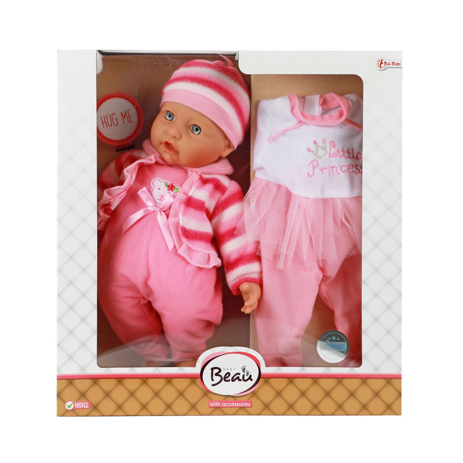 Baby Beau Babypop mit Bekleidungsgeschenkset