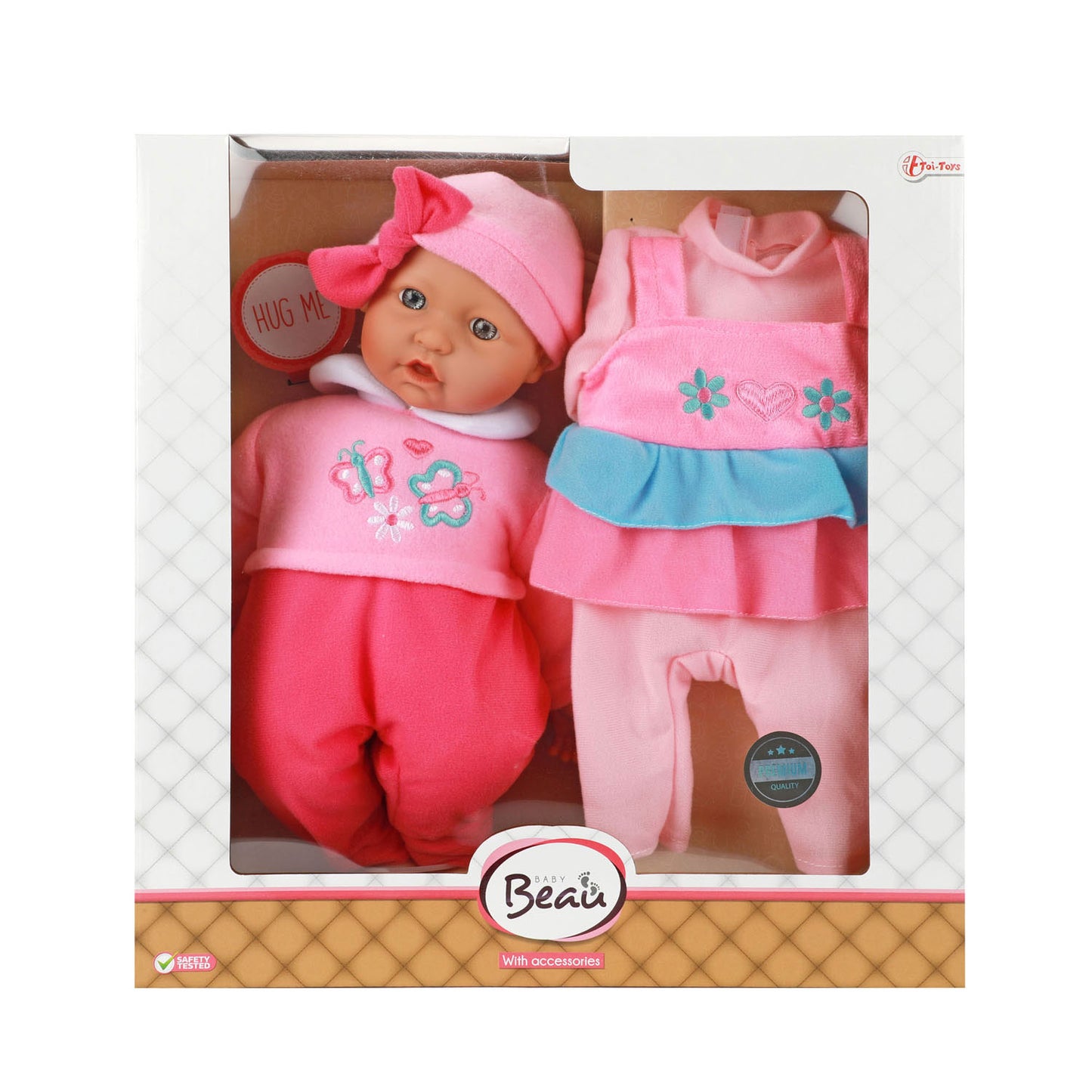 Baby Beau Babypop mit Bekleidungsgeschenkset